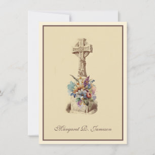 Condolence Irish Celtic Kor Blommigt Tack Kort
