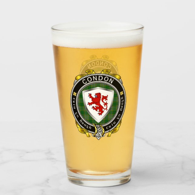 Condon Irish Shield Beer Glass Glaskopp (Framsida fylld)