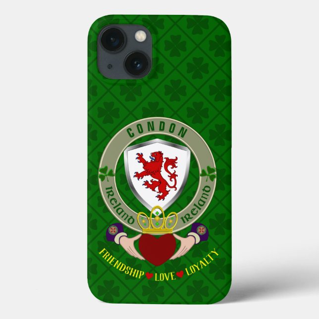 Condon Irish Shield & Claddagh Personlig (Baksida)