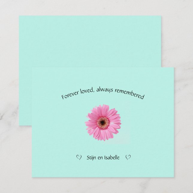 Condonleance kaart met bloem (Fram/baksida)
