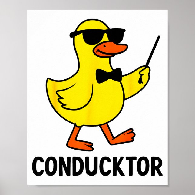 Conducktor Funny Duck Music Pun Orchestra Design  Poster (Framsidan)