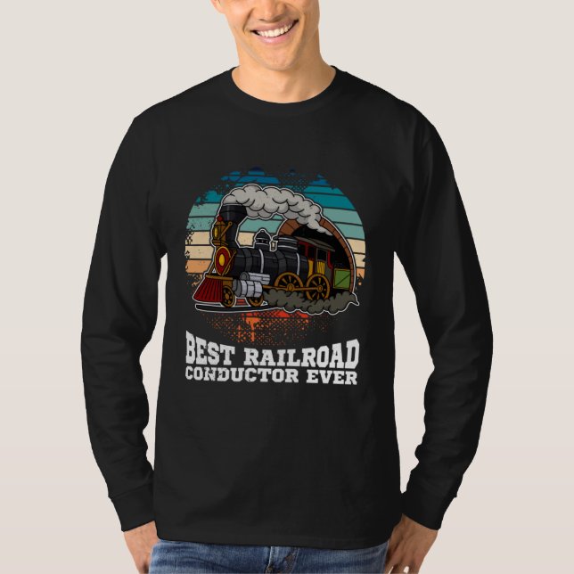 Conductor railroad Model station Railway worker  1 T Shirt (Framsida)