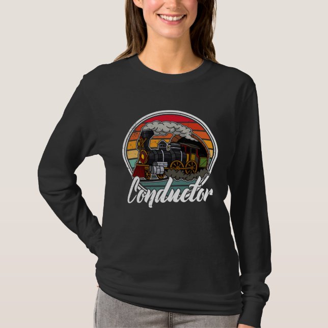 Conductor railroad Model station Railway worker  2 T Shirt (Framsida)
