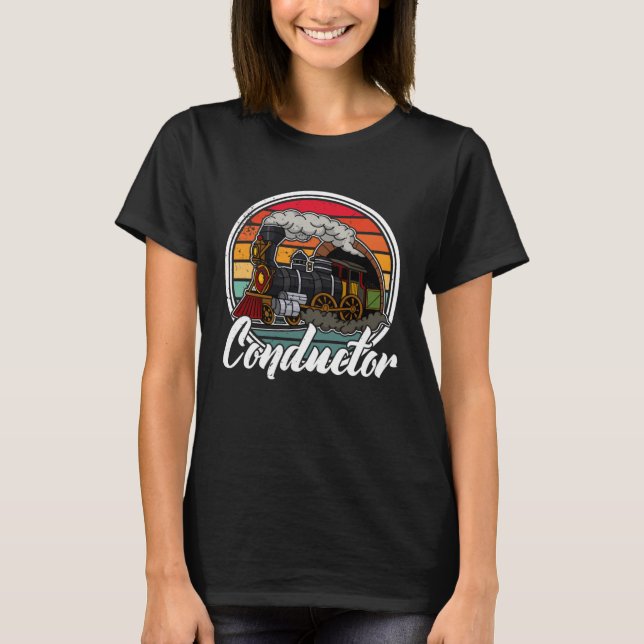 Conductor railroad Model station Railway worker  2 T Shirt (Framsida)