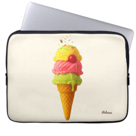 Cone-Custom Name Option för Sweet Ice Cream Laptop Fodral