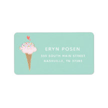 Cone-etikett för Cute Ice Cream