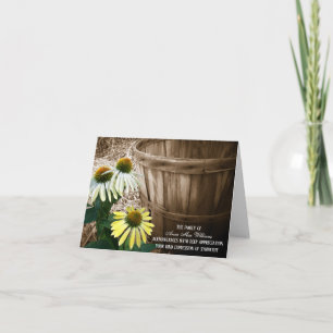 Cone Flowers och Basket Sympathy Tack Kort