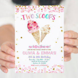 Cone Ice Cream Joint Födelsedagsfest inbjudan