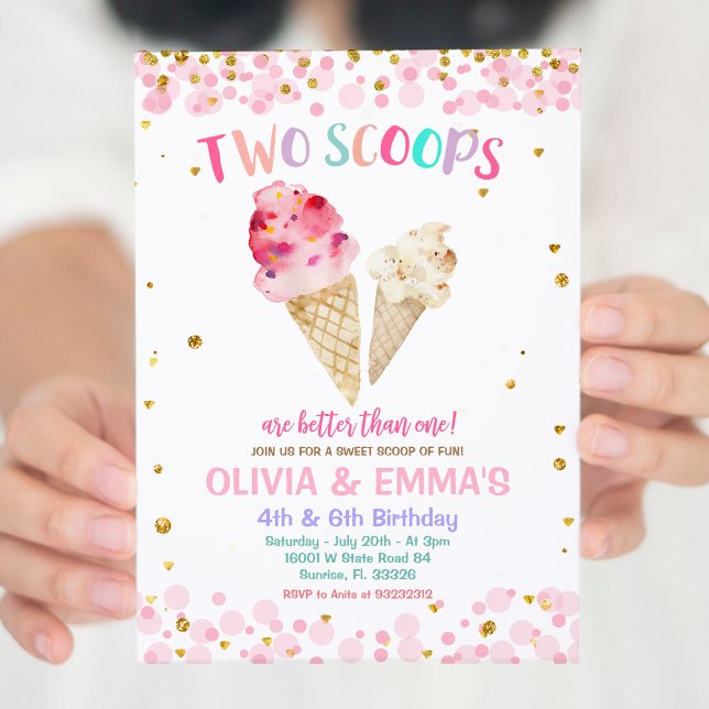 Cone Ice Cream Joint Födelsedagsfest inbjudan (Skapare uppladdad)