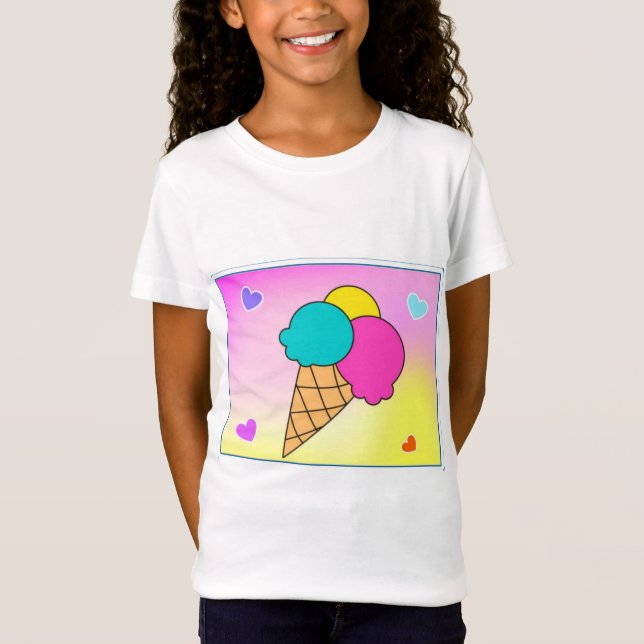 "Cone Ice Cream Treat T-Shirt" T Shirt (Framsida)