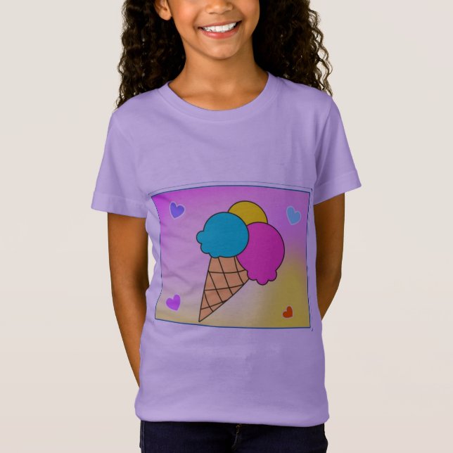 "Cone Ice Cream Treat T-Shirt" T Shirt (Framsida)