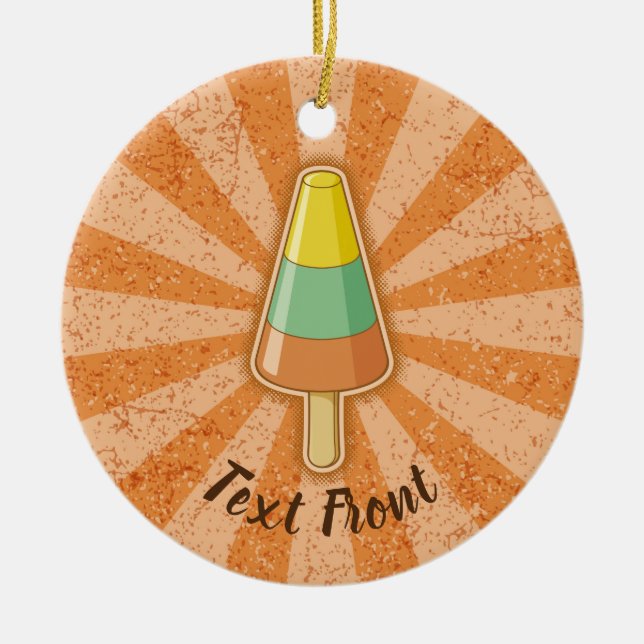 Cone Shaped Sorbet Stick Julgransprydnad Keramik (Framsidan)