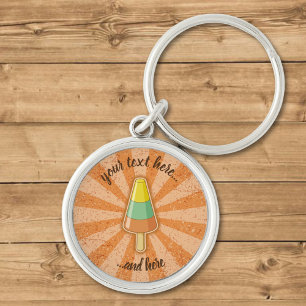 Cone Shaped Sorbet Stick Rund Silverfärgad Nyckelring