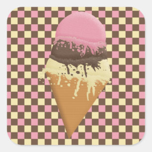 Cone Stickers Fyrkantigt Klistermärke