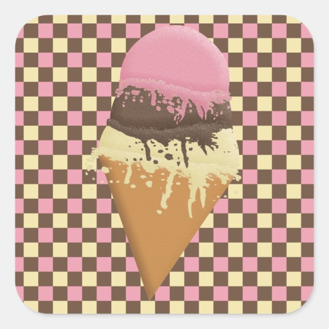 Cone Stickers Fyrkantigt Klistermärke (Framsida)