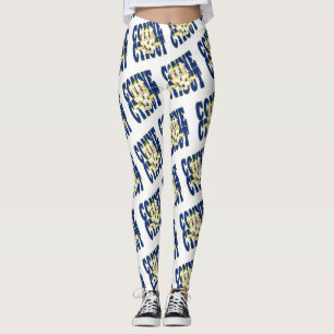 Conecticut statlig flagga text mönster leggings