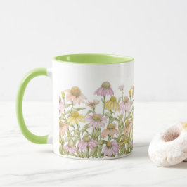 Coneflowers Blommigt Botanical Art Watercolor Mugg