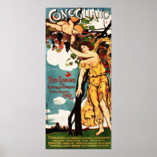 CONEGLIANO Italiana Vin festival 1902 Reklam Poster