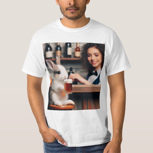 Conejo Cervecero: Diversión en la Barra T Shirt (Framsida)