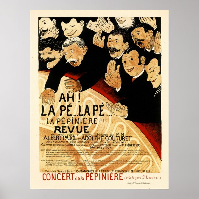 CONERT DE LA PEPINIERE Paris 1898 Opera Theater Poster (Framsidan)