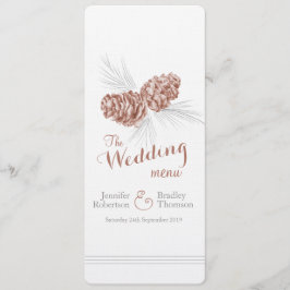 Cones Brown grått vinterbröllopsmeny Meny