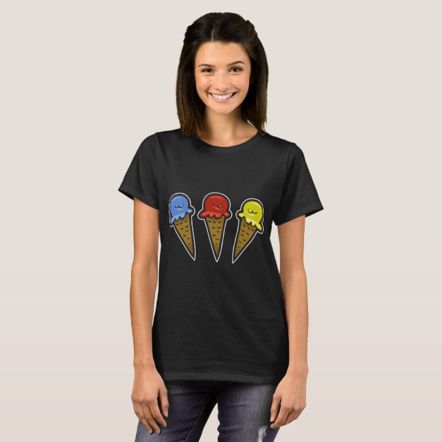 Cones nr 4 för isgrädde t shirt (Hel framsida)