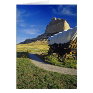 Conestoga-vagn vid Scottsbluff National Hälsningskort