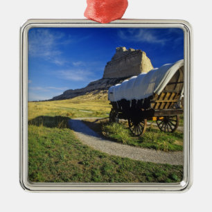 Conestoga-vagn vid Scottsbluff National Julgransprydnad Metall