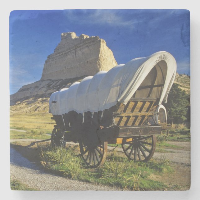 Conestoga-vagn vid Scottsbluff National Underlägg Sten (Framsidan)