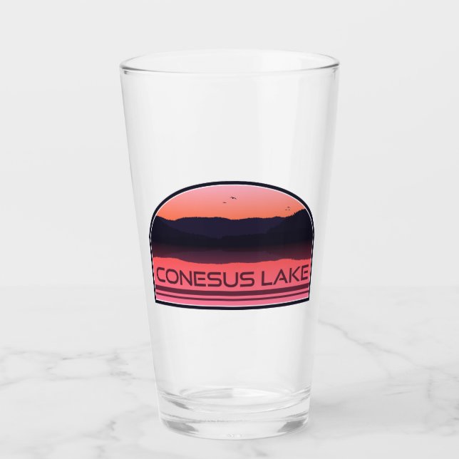 Conesus Sjö New York Red Sunrise Glaskopp (Framsida)