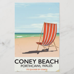 Coney Beach Porthcawl Wales-reseaffisch Brevpapper