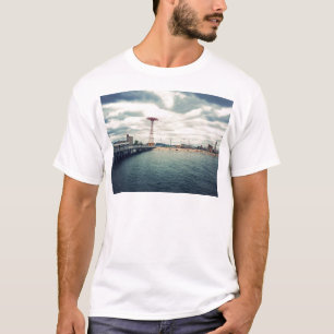 Coney Island Beach Panorama Tee Shirt