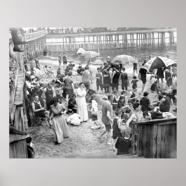 Coney Island Beach Scene Poster (Framsidan)