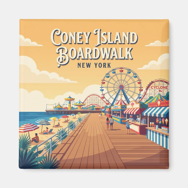 Coney Island Boardwalk USA Magnet (Framsidan)
