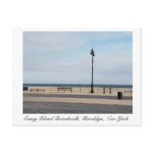 Coney Island Brooklyn Boardwalk på vintern
