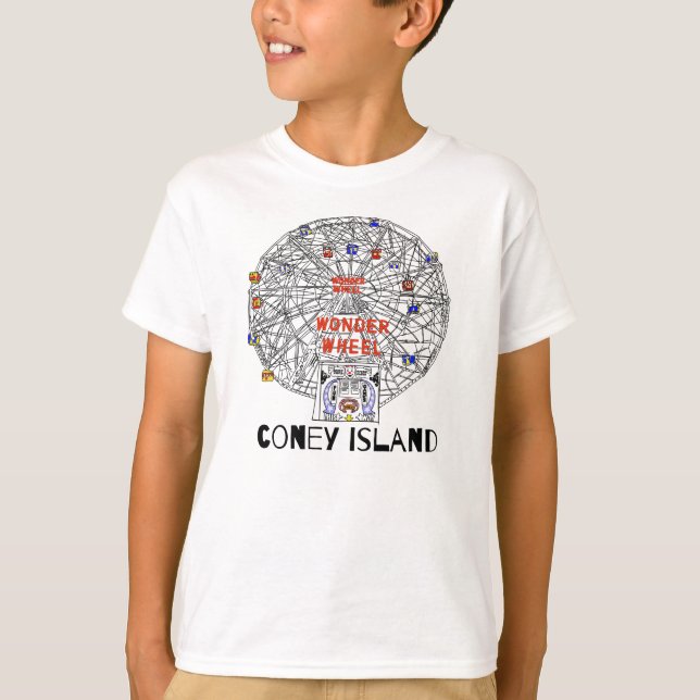Coney Island Brooklyn New York City Ferris Wheel T Shirt (Framsida)
