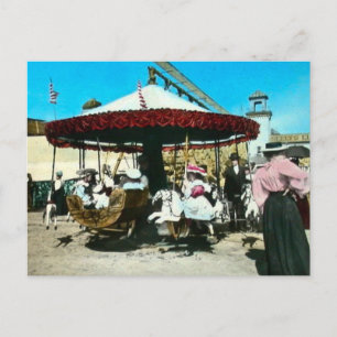 Coney Island Carousel 1890-talets magiska lantante Vykort