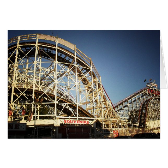 Coney Island Cyclone Roller Underlägg, Brooklyn Hälsningskort (Framsidan Horizontal)