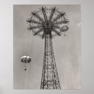Coney Island Fallskärm Jump Poster