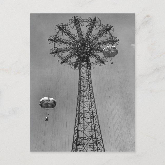 Coney Island Fallskärm Jump Vykort (Framsida)