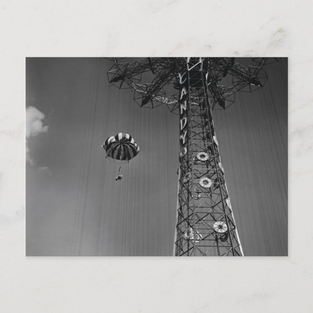 Coney Island Fallskärm Jump Vykort (Framsida)