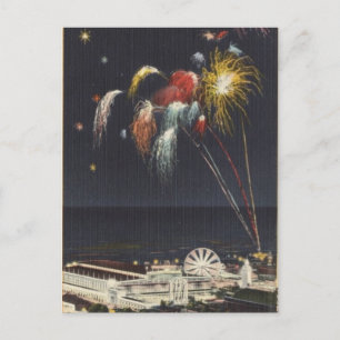 Coney Island Fireworks Vykort