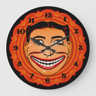 Coney Island Funny Ansikte Clock Stor Klocka