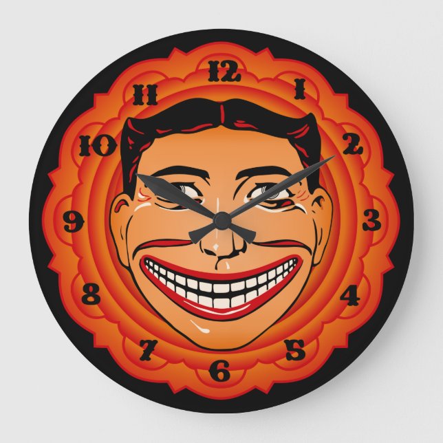 Coney Island Funny Ansikte Clock Stor Klocka (Framsida)