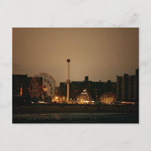 Coney Island i natt Vykort