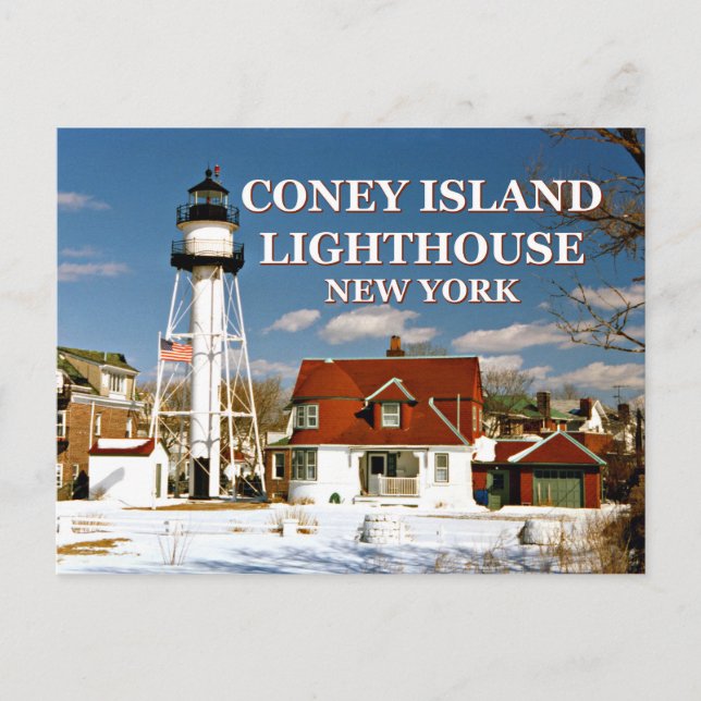Coney Island Lighthouse, New York Postcard Vykort (Framsida)