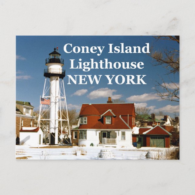 Coney Island Lighthouse, New York Postcard Vykort (Framsida)