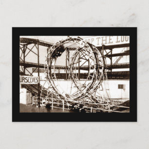 Coney Island loop the Loop Roller Underlägg vykort