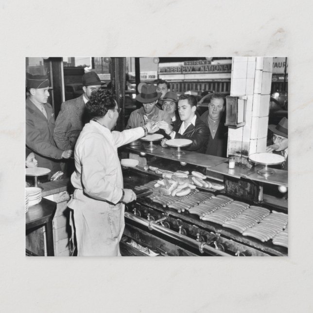 Coney Island Nathan's Hotdog stand Vykort (Framsida)