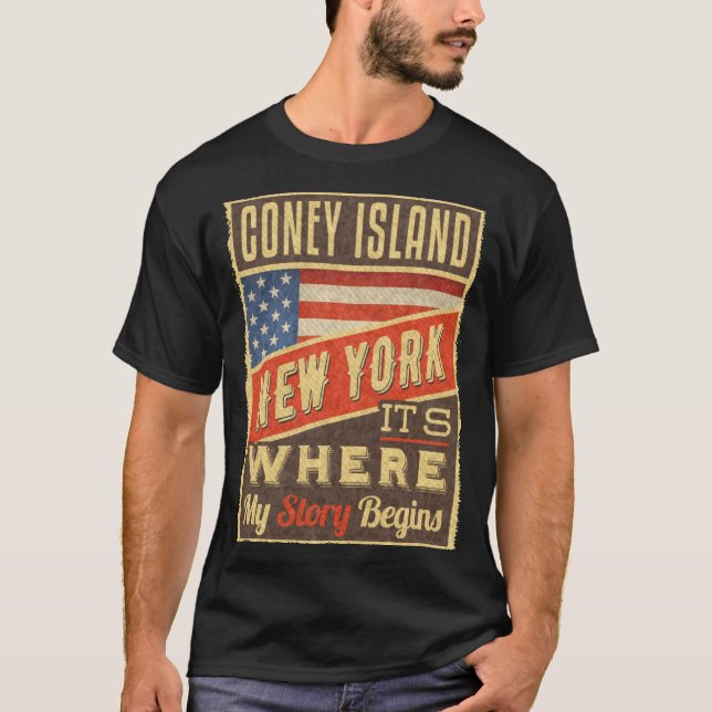 Coney Island New York _1  T Shirt (Framsida)